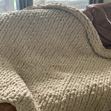 Load image into Gallery viewer, Chunky Knit Taupe Blanket