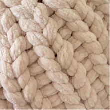 Load image into Gallery viewer, Chunky Knit Velvet Pouf Pillow