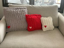 Load image into Gallery viewer, Soft Chunky Hand Knit Love Collection - Square Pillows
