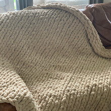 Load image into Gallery viewer, Chunky Knit Taupe Blanket
