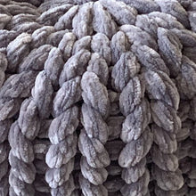 Load image into Gallery viewer, Chunky Knit Velvet Pouf Pillow
